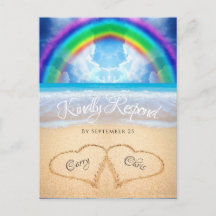 Rainbow Sky Beach Wedding UAWG Postcard