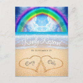 Rainbow Sky Beach Wedding UAWG Postcard Postkarte