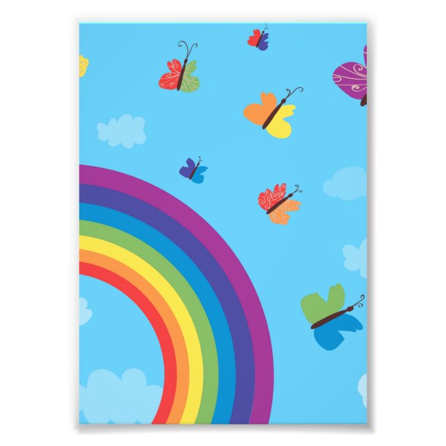 Rainbow Sky Butterflies Fotodruck (Vorne)