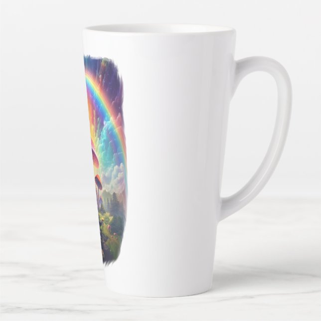 Rainbow Sky Mushroom Latte Tasse (Rechts)