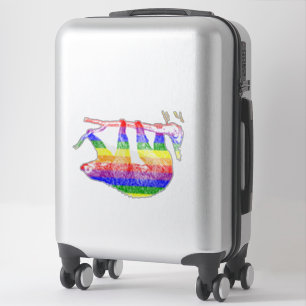 Rainbow Sloth Custom-Cut Vinyl Sticker