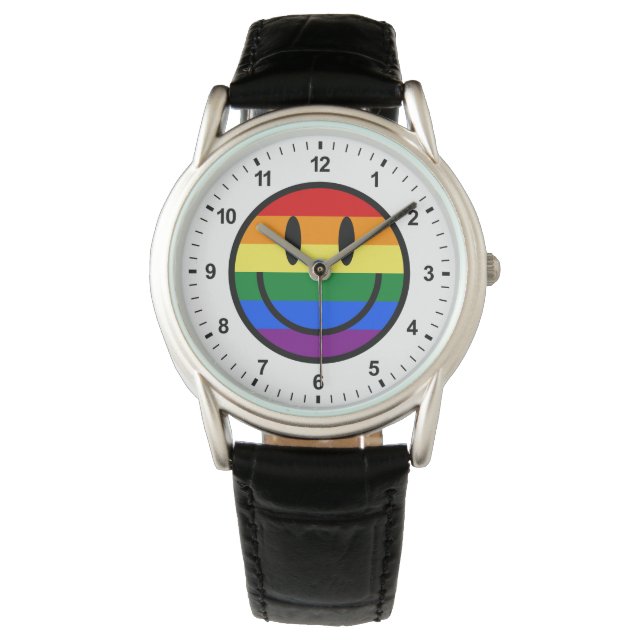 Rainbow Smiley Armbanduhr (Vorderseite)