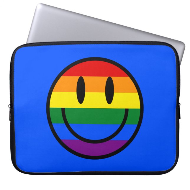 Rainbow Smiley Laptopschutzhülle (Vorderseite)