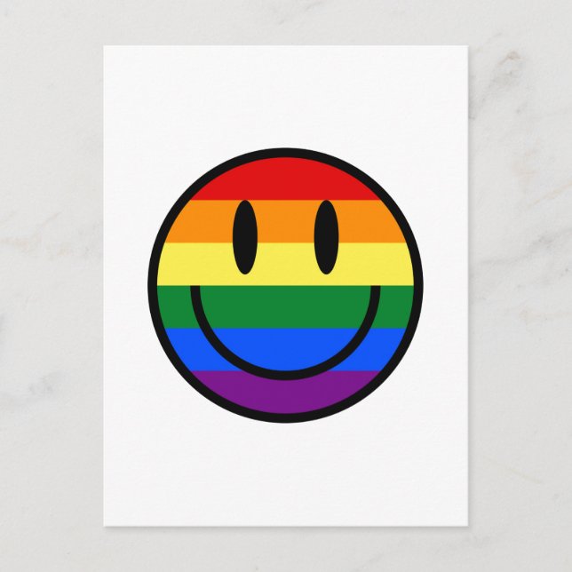 Rainbow Smiley Postkarte (Vorderseite)