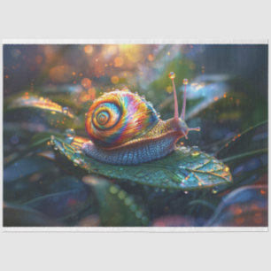 Rainbow Snail auf Leaf Decoupage Seidenpapier