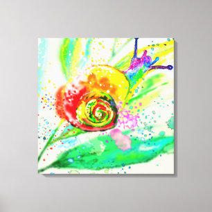 Rainbow Snail Canvas Print - Malerei Leinwanddruck