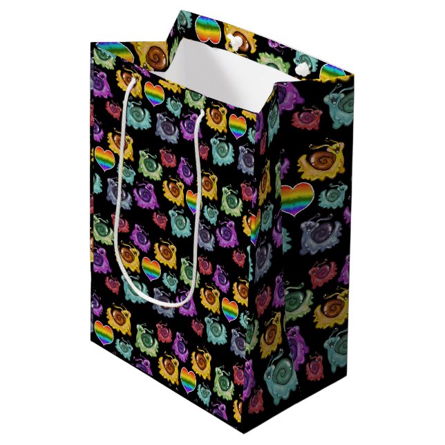 Rainbow Snails Mittlere Geschenktüte (Vorderseite Schrägansicht)