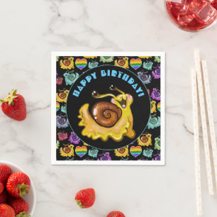 Rainbow Snails Serviette
