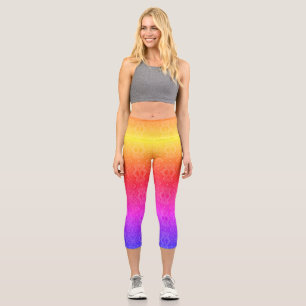 Rainbow Snake Skin Capri Leggings
