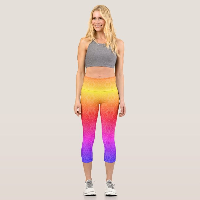 Rainbow Snake Skin Capri Leggings (Vorderseite)
