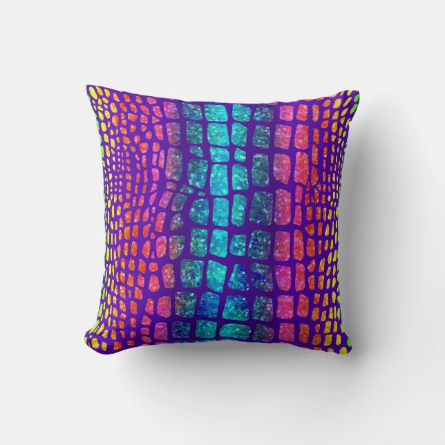 Rainbow Snakeskin Druckkopf Kissen (Vorderseite)