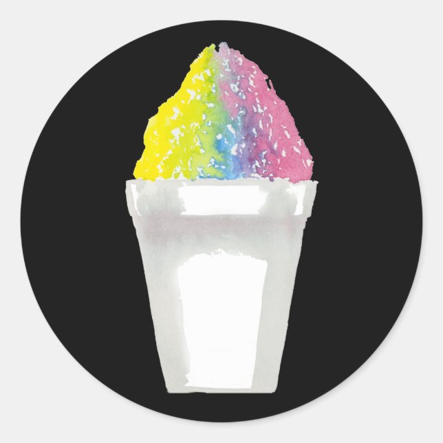Rainbow Sno-ball Rosa Klassischer Rundaufkleber Runder Aufkleber (Vorderseite)