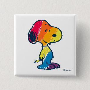 Rainbow Snoopy Button