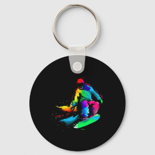 Rainbow Snowboard Slide Schlüsselanhänger