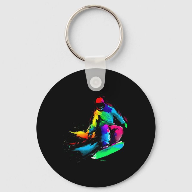 Rainbow Snowboard Slide Schlüsselanhänger (Vorderseite)