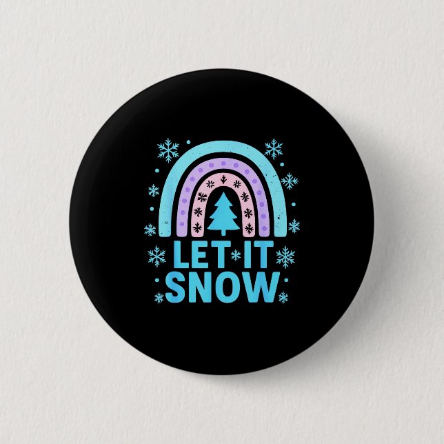 Rainbow Snowflake Christmas Winter Day Suprter Let Button (Vorderseite)