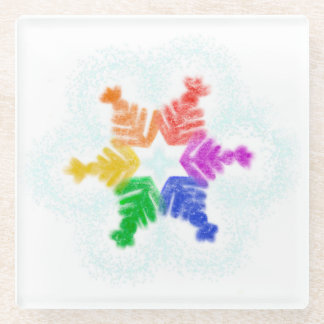 RAINBOW SNOWFLAKE - GETRÄNKTER UNTERSETZER - URLAU
