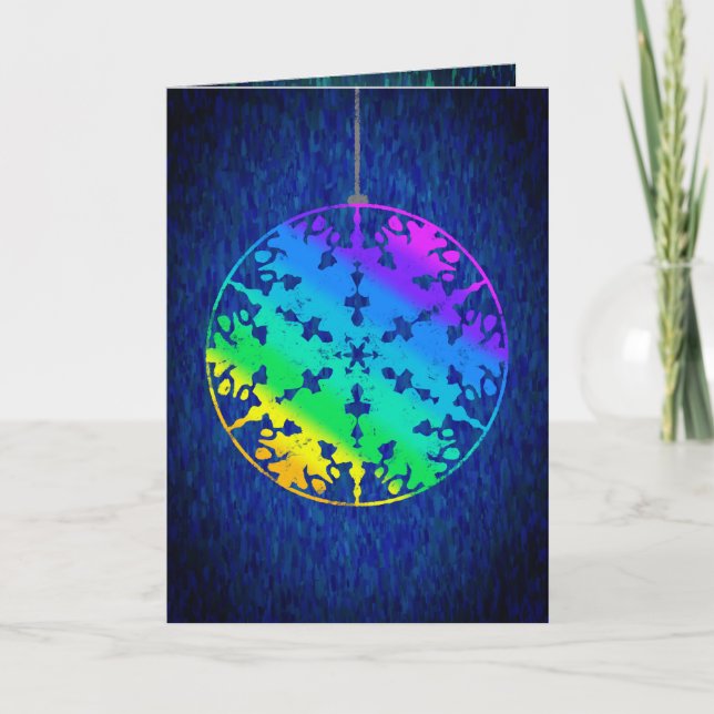 Rainbow Snowflake Holiday Card Karte (Vorderseite)