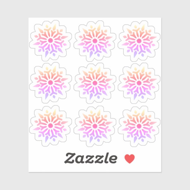 Rainbow Snowflake Vinyl Aufkleber (Blatt)