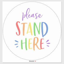 Rainbow Social Distancing Store Large Floor Marker Aufkleber