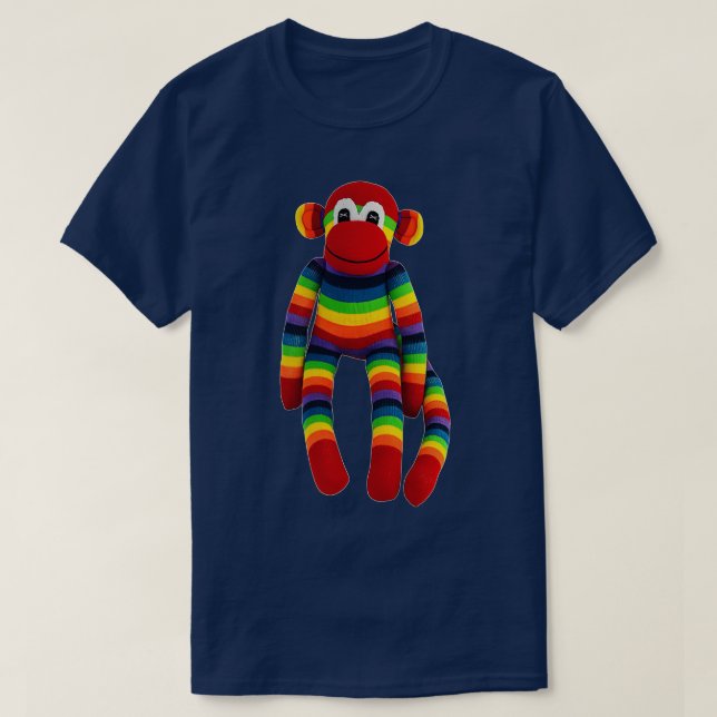 Rainbow Sock Monkey  T-Shirt (Design vorne)