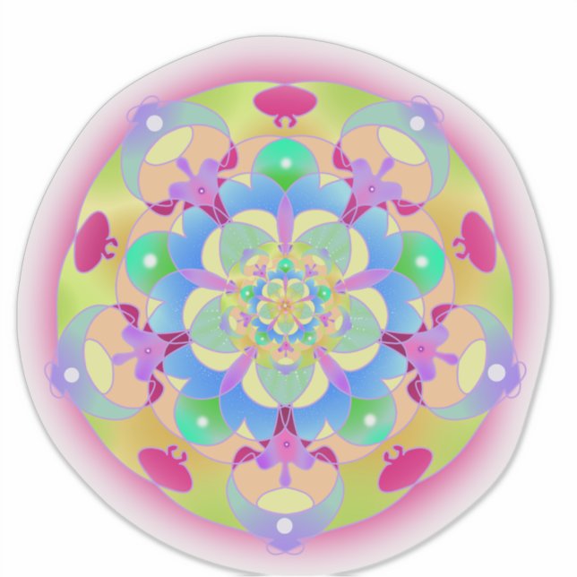 Rainbow Song Mandala Aufkleber (Vorderseite)