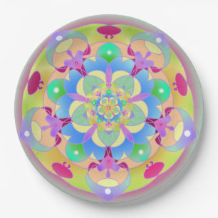 Rainbow Song Mandala Pappteller