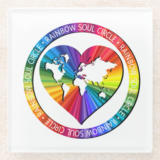 Rainbow Soul Circle Glasuntersetzer (Vorderseite)