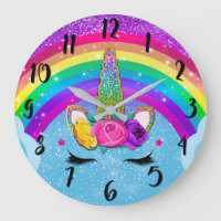 Rainbow Sparkle Glittery Unicorn Horn Face