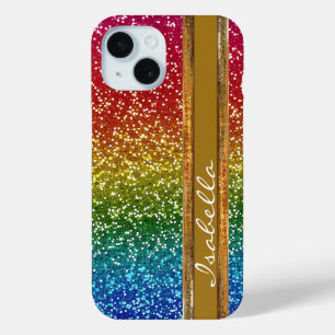 Rainbow Sparkle Glitzer, Personalisiert mit Name Case-Mate iPhone Hülle