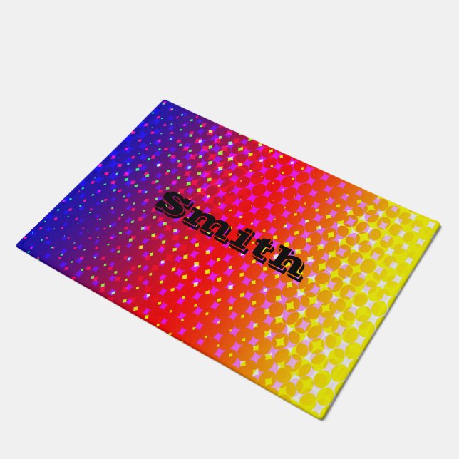 Rainbow Sparkle Muster Fußmatte (Schrägansicht)