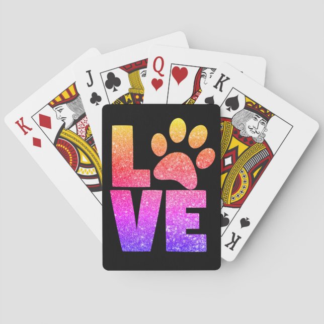 Rainbow Sparkus Liebe Paw Spielkarten (Rückseite)
