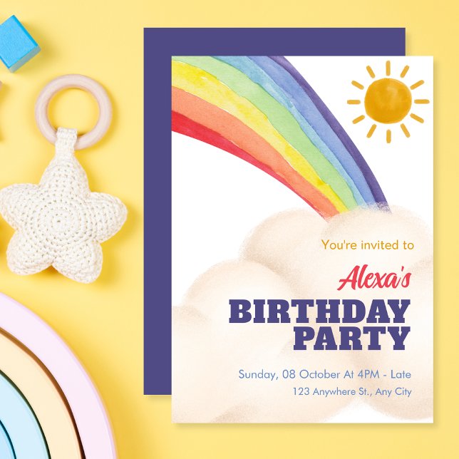 Rainbow-Spaß Geburtstag Einladung (Von Creator hochgeladen)