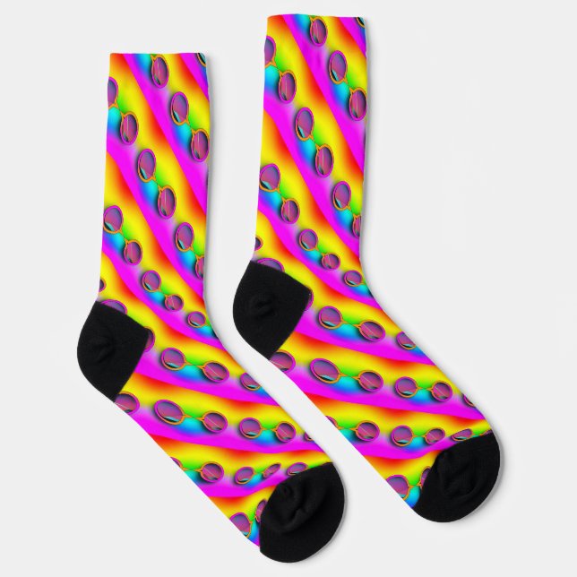 Rainbow Spectacles Mens Diagonal Crew  Socken (Rechts)