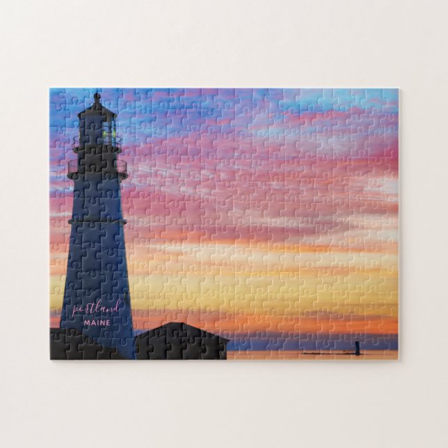 Rainbow Spectrum Sunrise Portland Head Lighthouse (Horizontal)