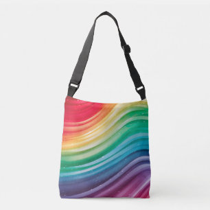 Rainbow Spectrum Waves Tragetaschen Mit Langen Trägern