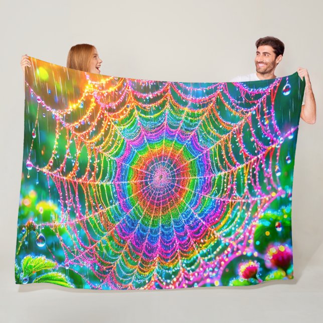 Rainbow Spider Web Fleecedecke (Beispiel)
