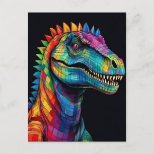 Rainbow Spikes Dinosaur Postkarte