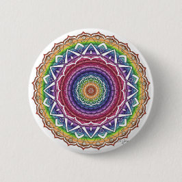 Rainbow Spiral and Geometric Blume Mandala Button