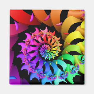 Rainbow Spiral Fraktal Magnet