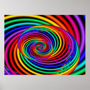 Rainbow Spiral Fraktal Poster