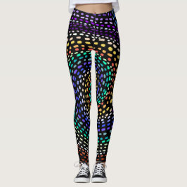 Rainbow Spiral Leggings for Women | Colorful Abstr