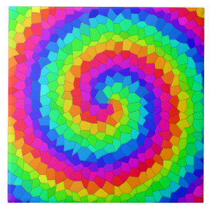 Rainbow Spiral Mosaic Tile Fliese