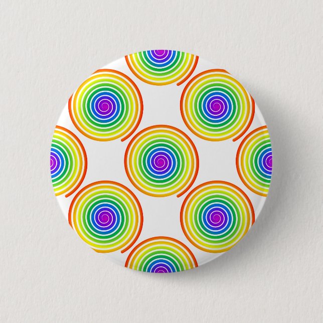 Rainbow Spiral Muster Button (Vorderseite)