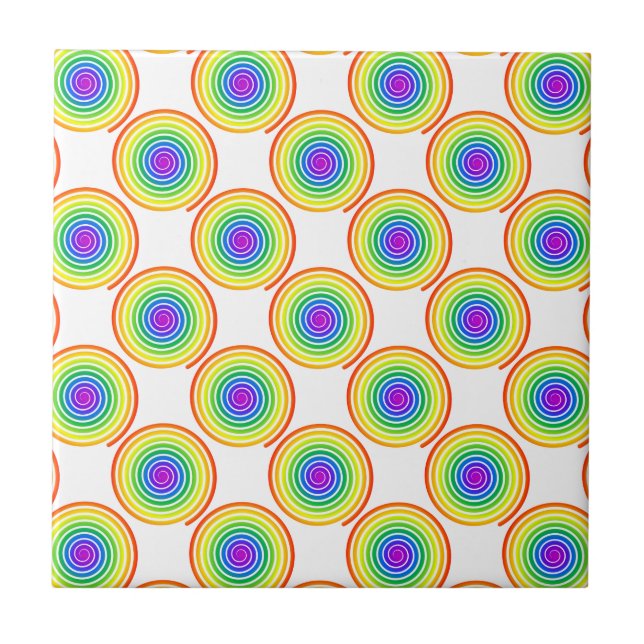 Rainbow Spiral Muster Fliese (Vorderseite)