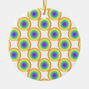 Rainbow Spiral Muster Keramik Ornament
