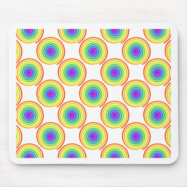 Rainbow Spiral Muster Mousepad (Vorne)