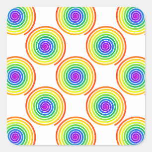 Rainbow Spiral Muster Quadratischer Aufkleber