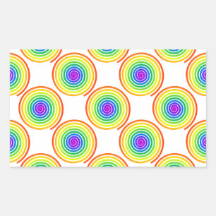 Rainbow Spiral Muster Rechteckiger Aufkleber