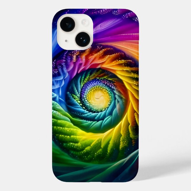 Rainbow Spiral Out Case-Mate iPhone 14 Hülle (Rückseite)